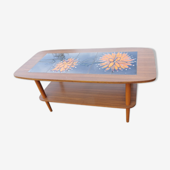 Table basse teck et carrelage Dhalia