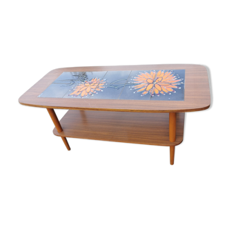 Teak coffee table and tiles DHALIA