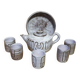 Enamelled ceramic tea set