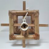 Pagoda-shaped bamboo canvas lamp