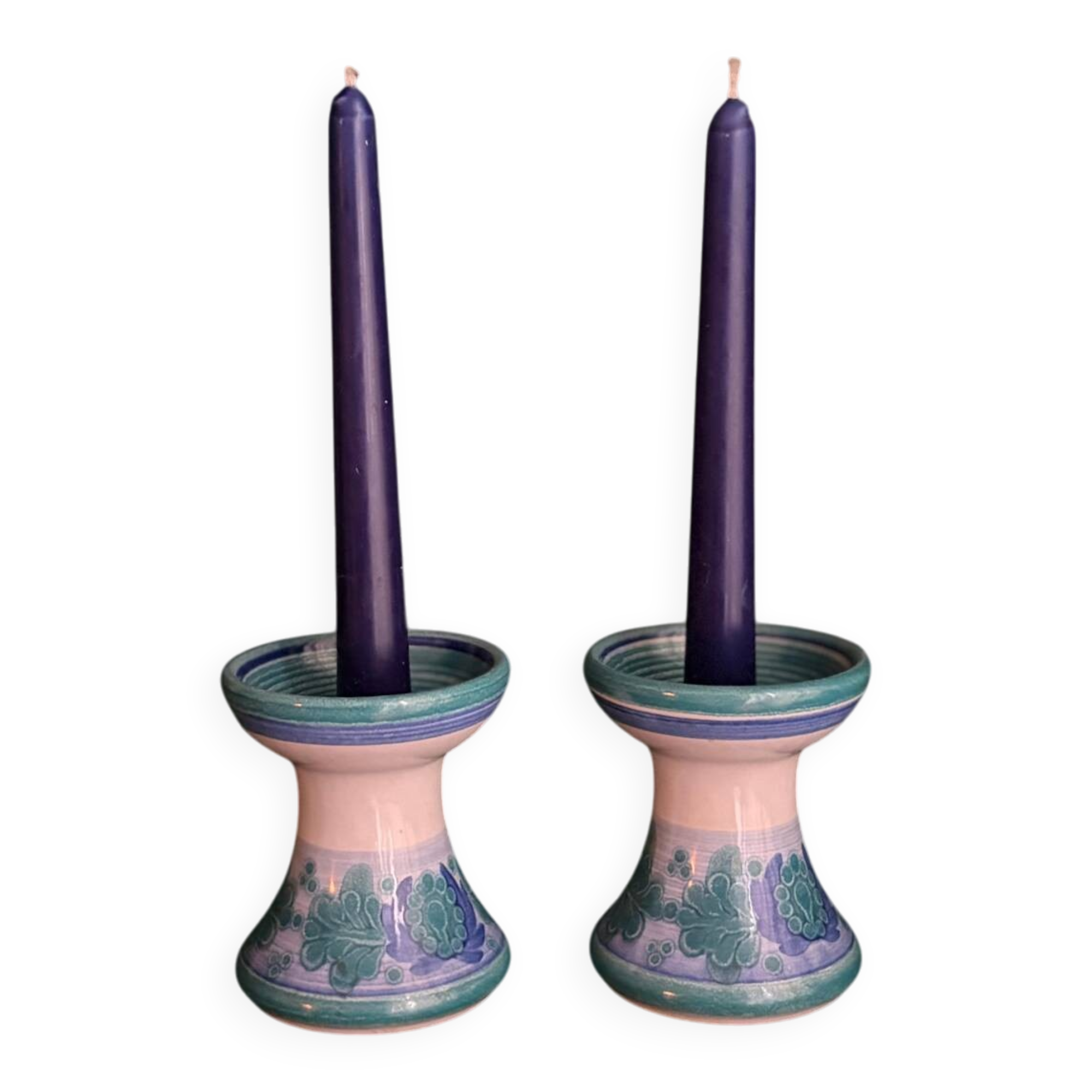 Two ceramic candlesticks