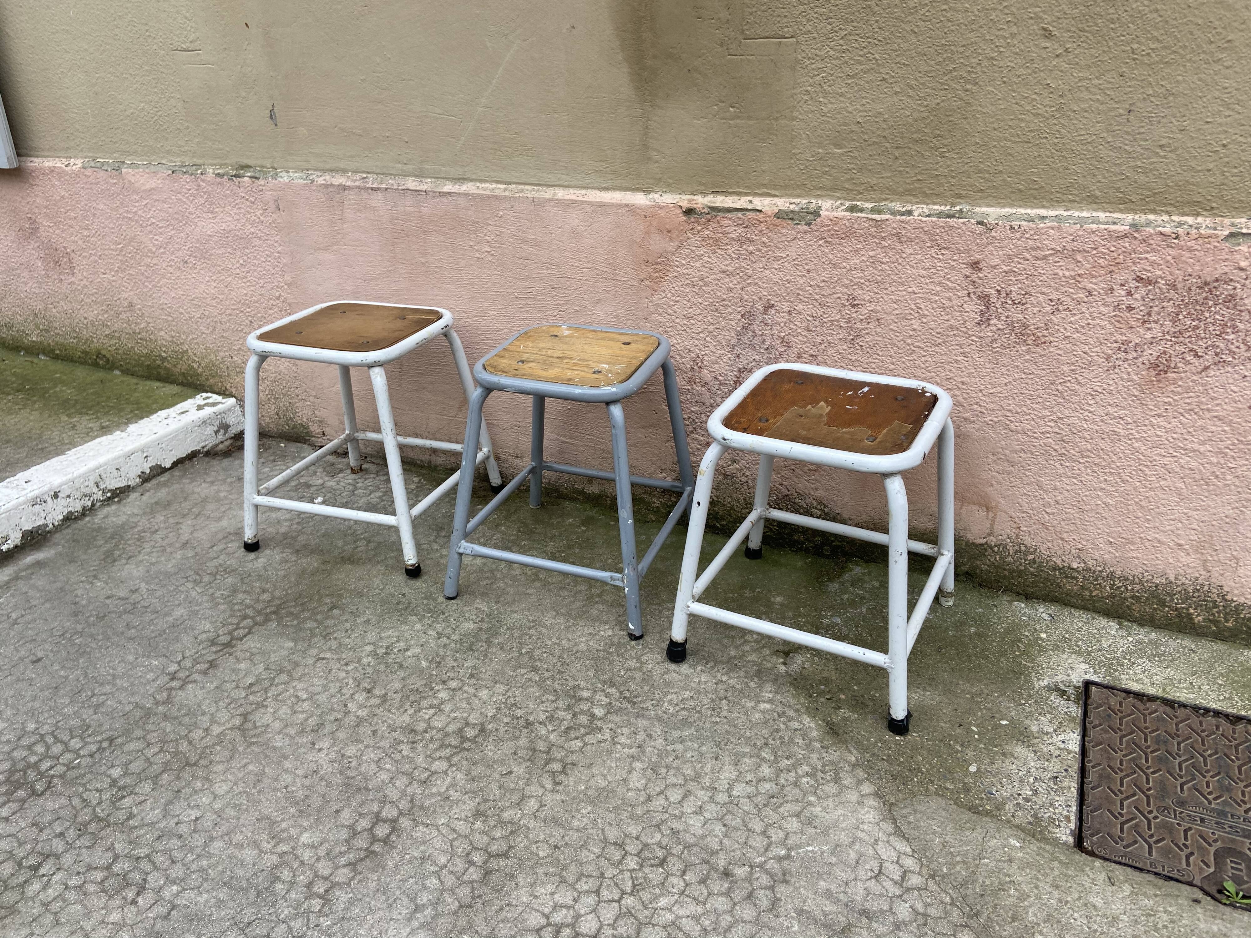 Vintage industrial stool