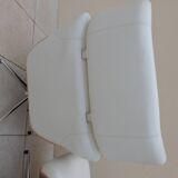 Armchair relax lounge and ottoman leather white rosewood