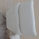 Fauteuil relax lounge et ottoman cuir blanc  palissandre