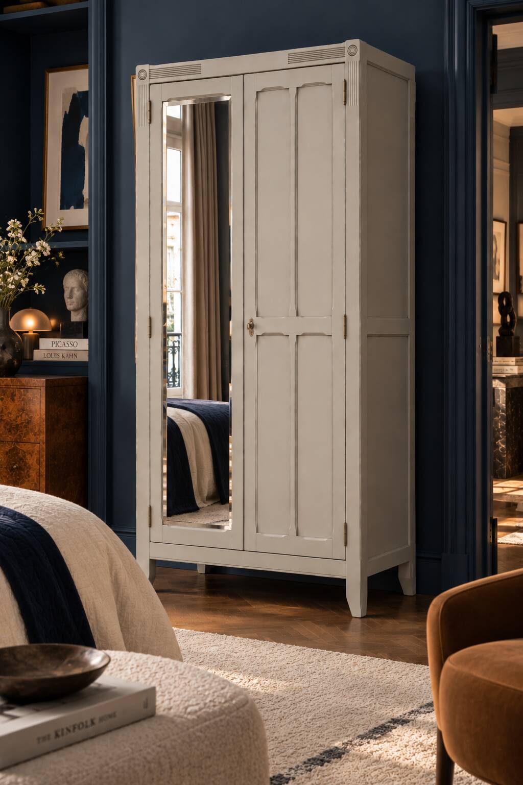Armoire parisienne art déco rénovée miroir biseauté