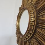 Golden sun mirror witch eye years 60 70 - 25x25cm
