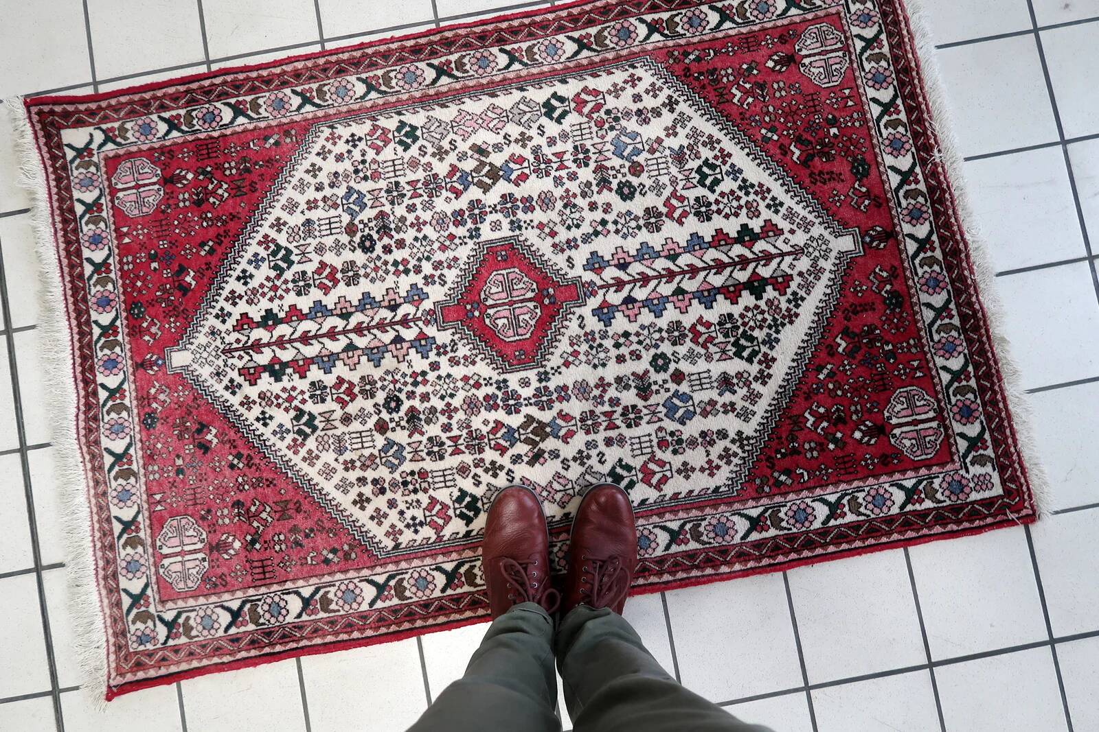 Handmade vintage Persian Malayer rug 98cm x 150cm, 1970s