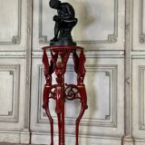 Athenian carved wood, red patina imitation of red marble