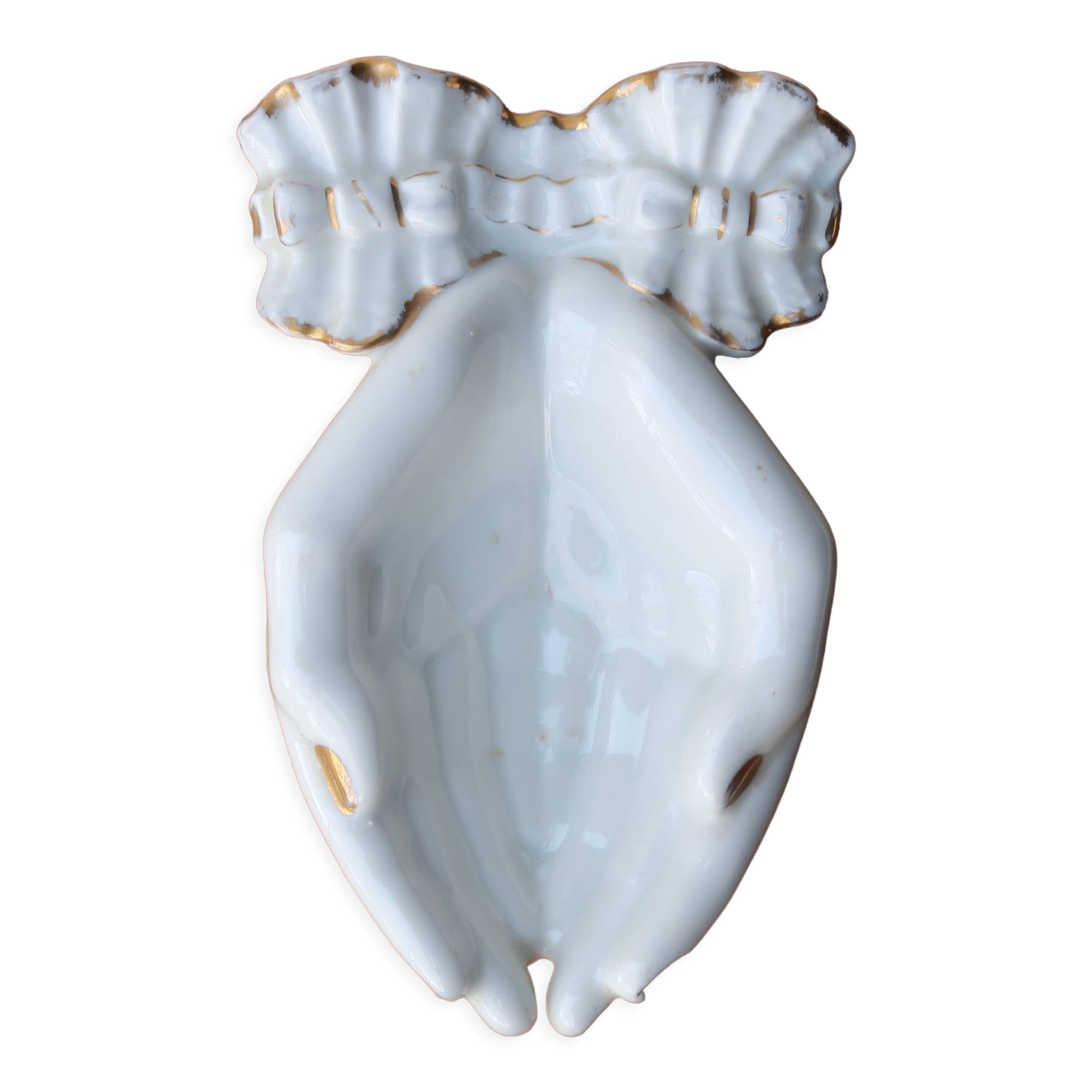 Empty hand pocket in white porcelain, 70s