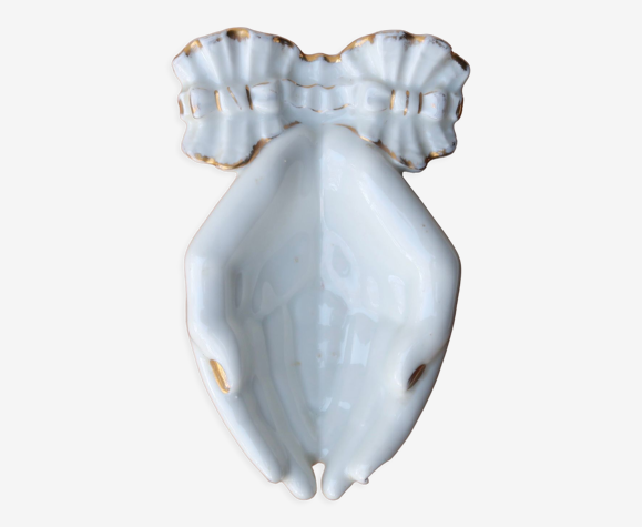 Vide poche main en porcelaine blanche années 70