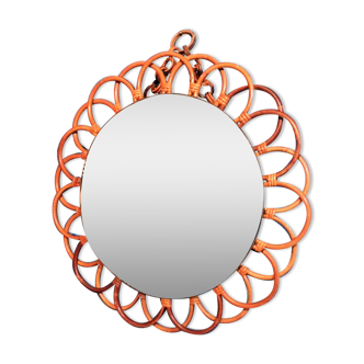 Rattan wall mirror "sun" 1960s