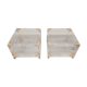 Set of 2 coffee tables in acrylic glass and brass, 1970s