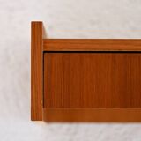 Teak wall-mounted bedside table