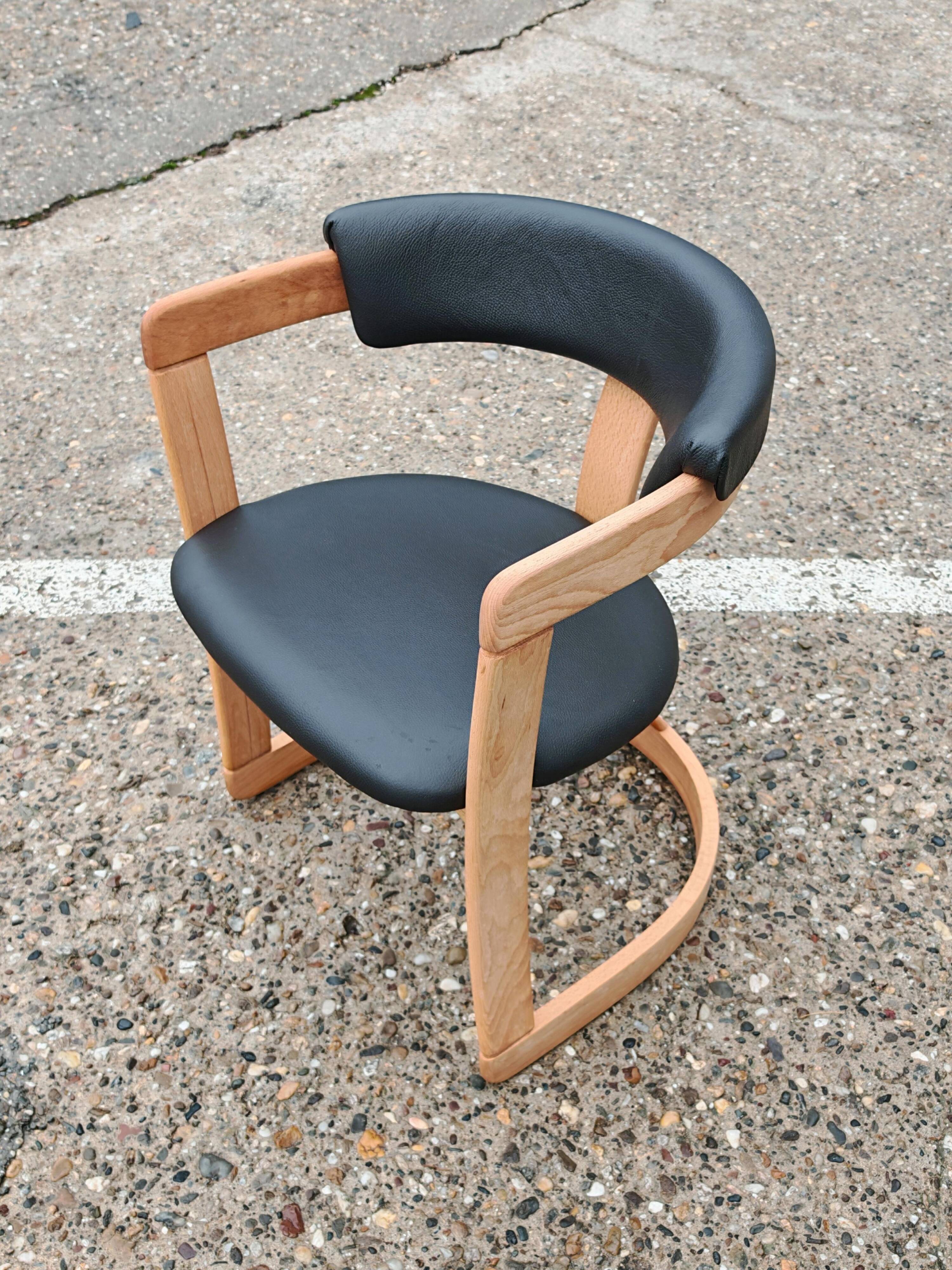 Set 4 chaises salle à manger "Brigitte" milieu du siècle Pozzi et Verga
