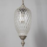 1960s vintage pendant lamp in decorated glass Italian design
