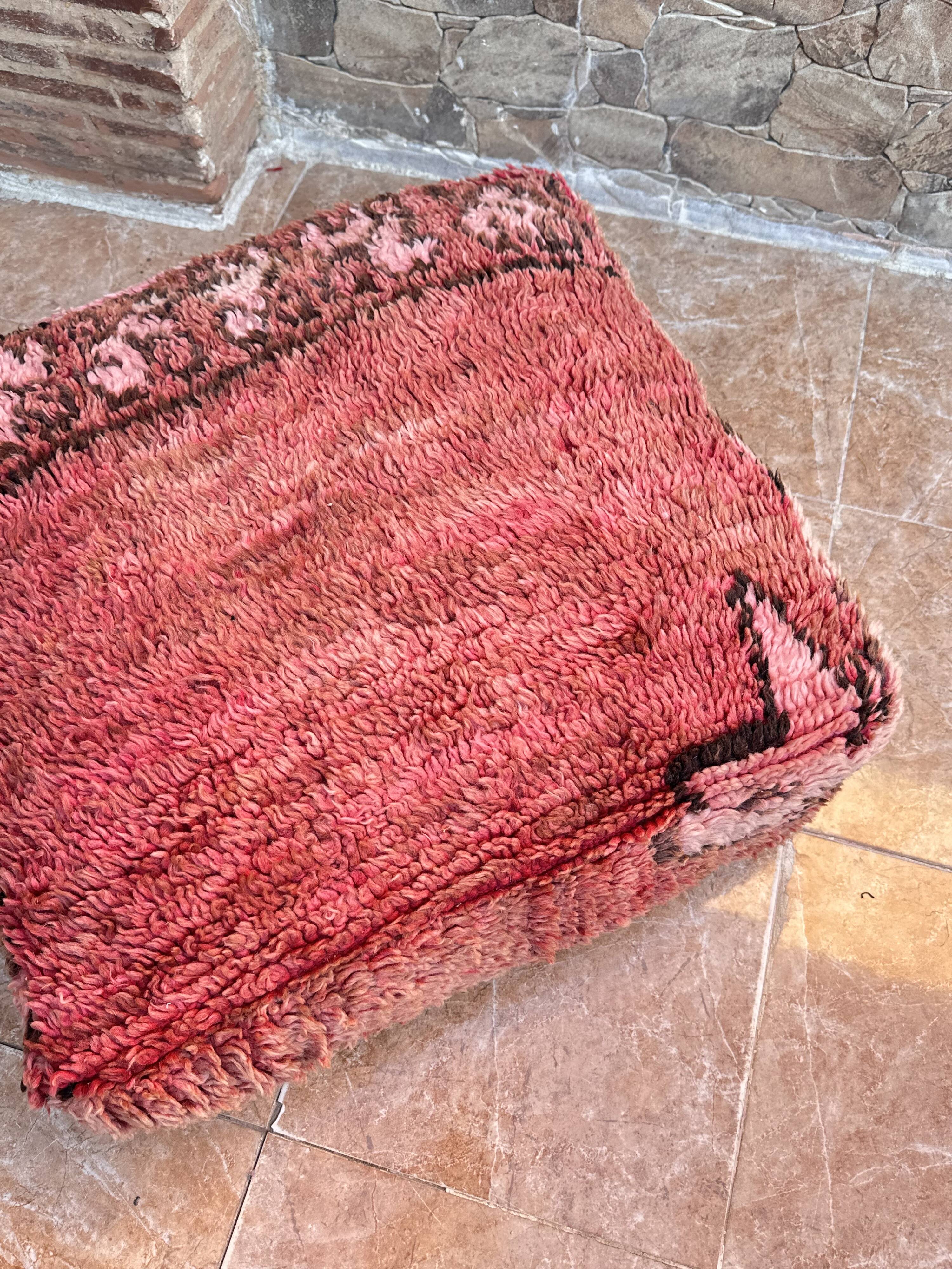 Handmade Berber Kilim pouf, floor cushion