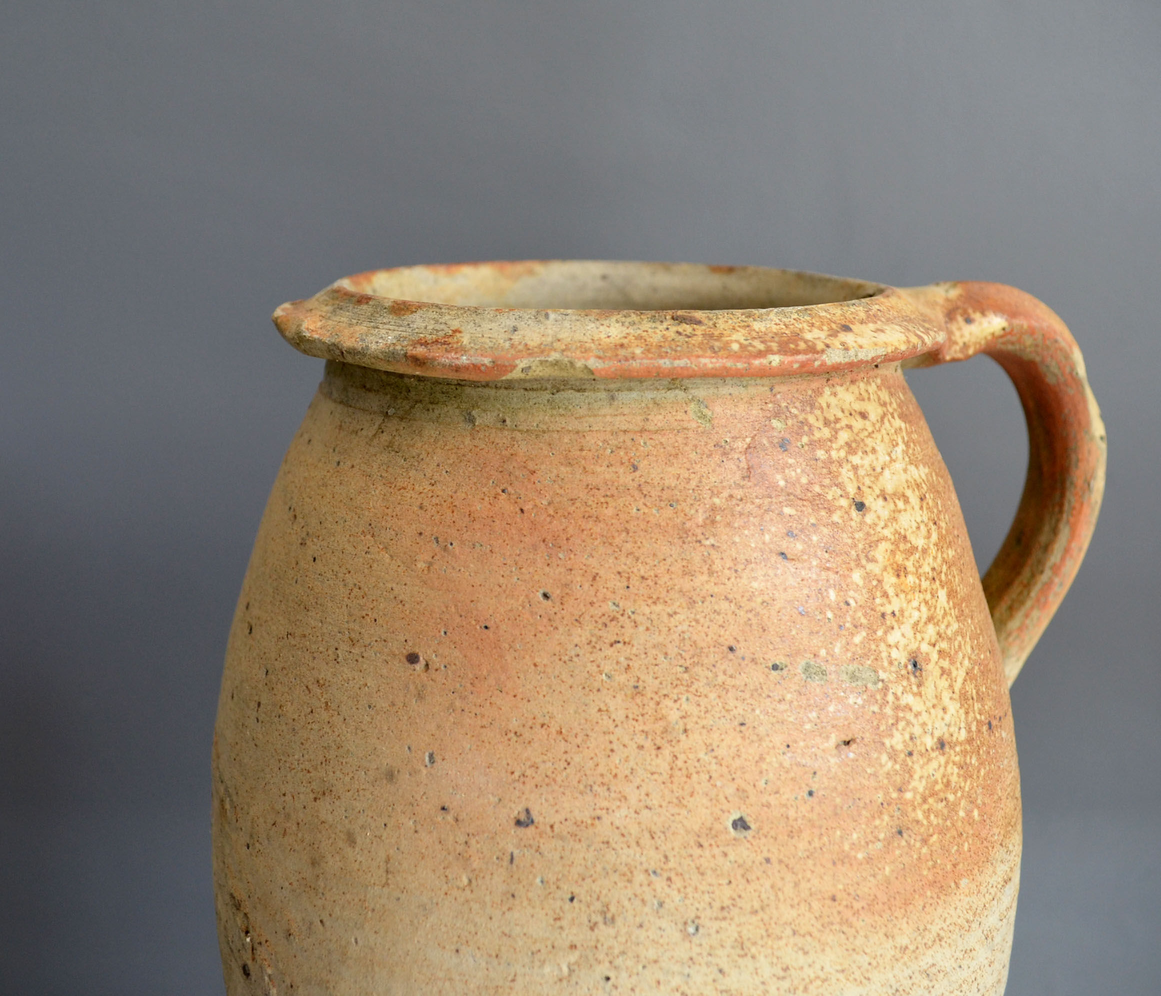 Large earthen pot or jug turned