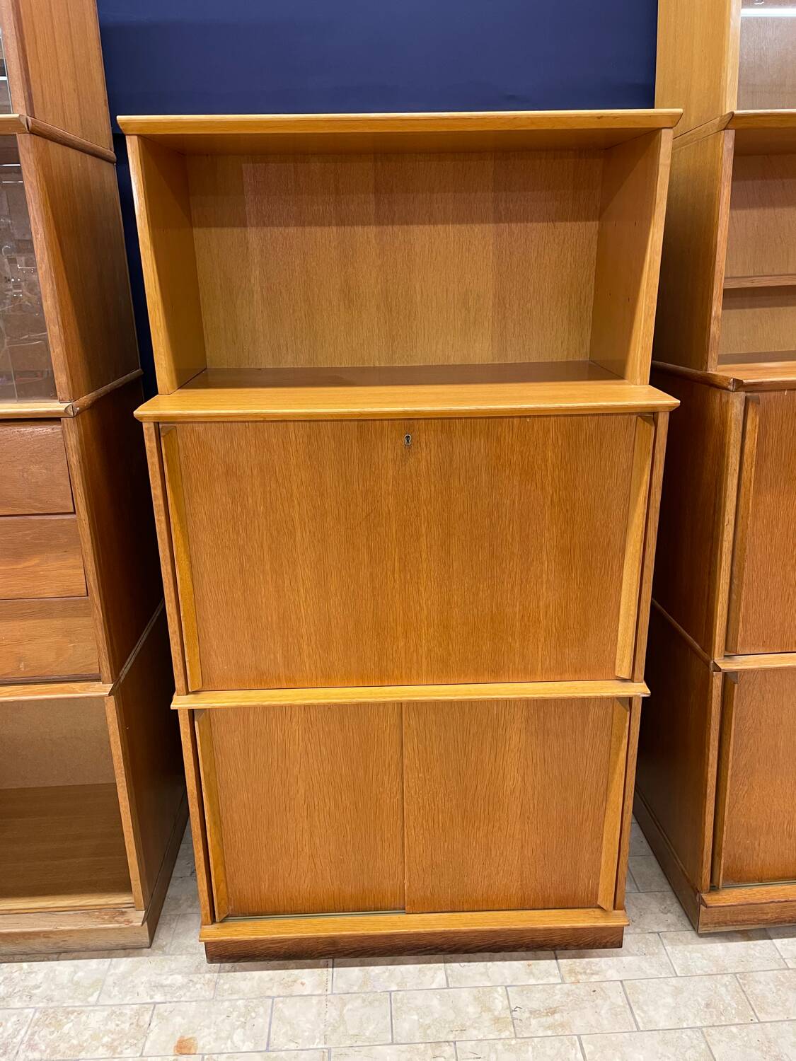 Oscar vintage secretary bookcase, 50/60 cm thick, modular