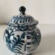 Fajalauza earthenware sugar bowl with handles, Granada, Spain, circa 1970