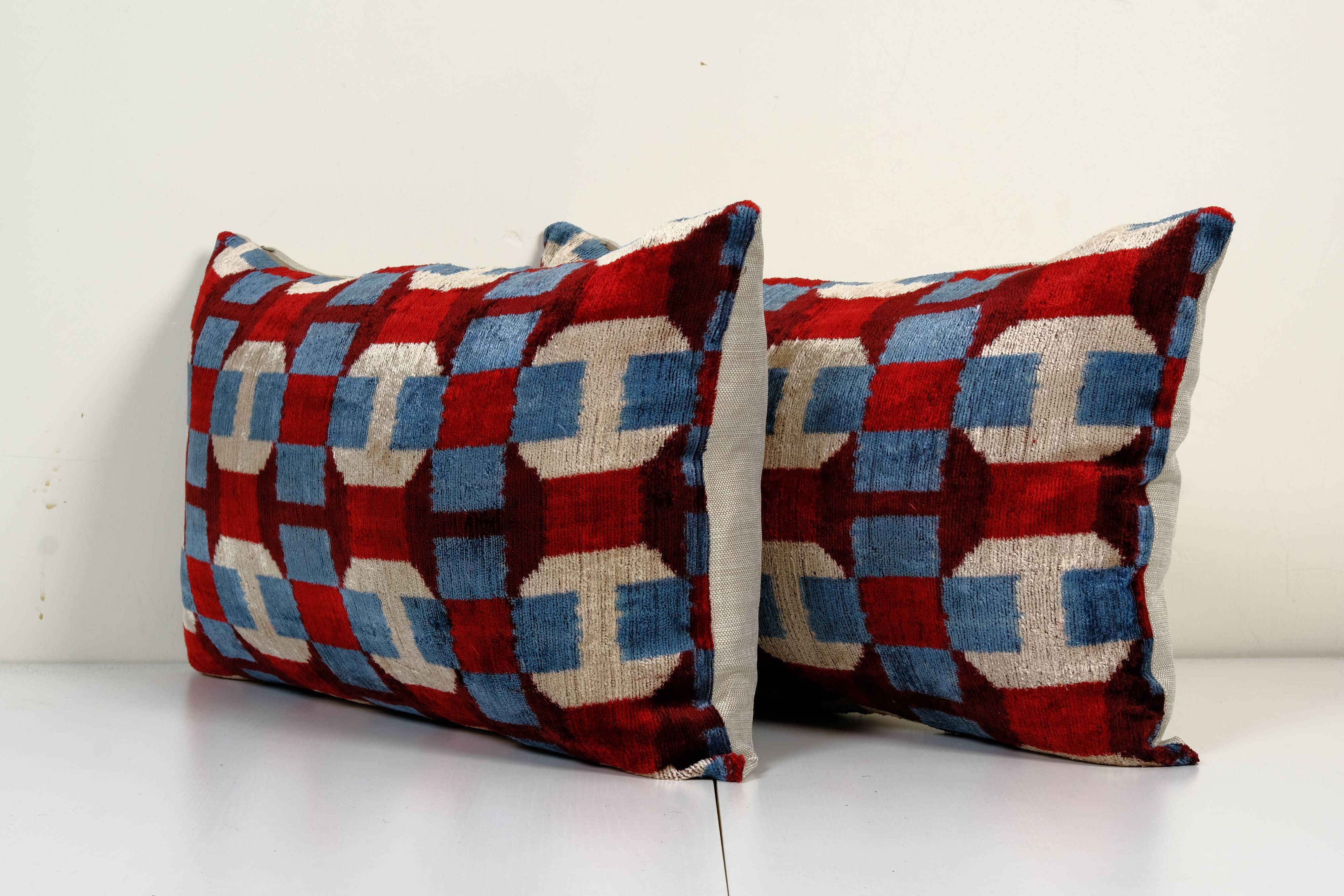 Set of two silk velvet pillow covers