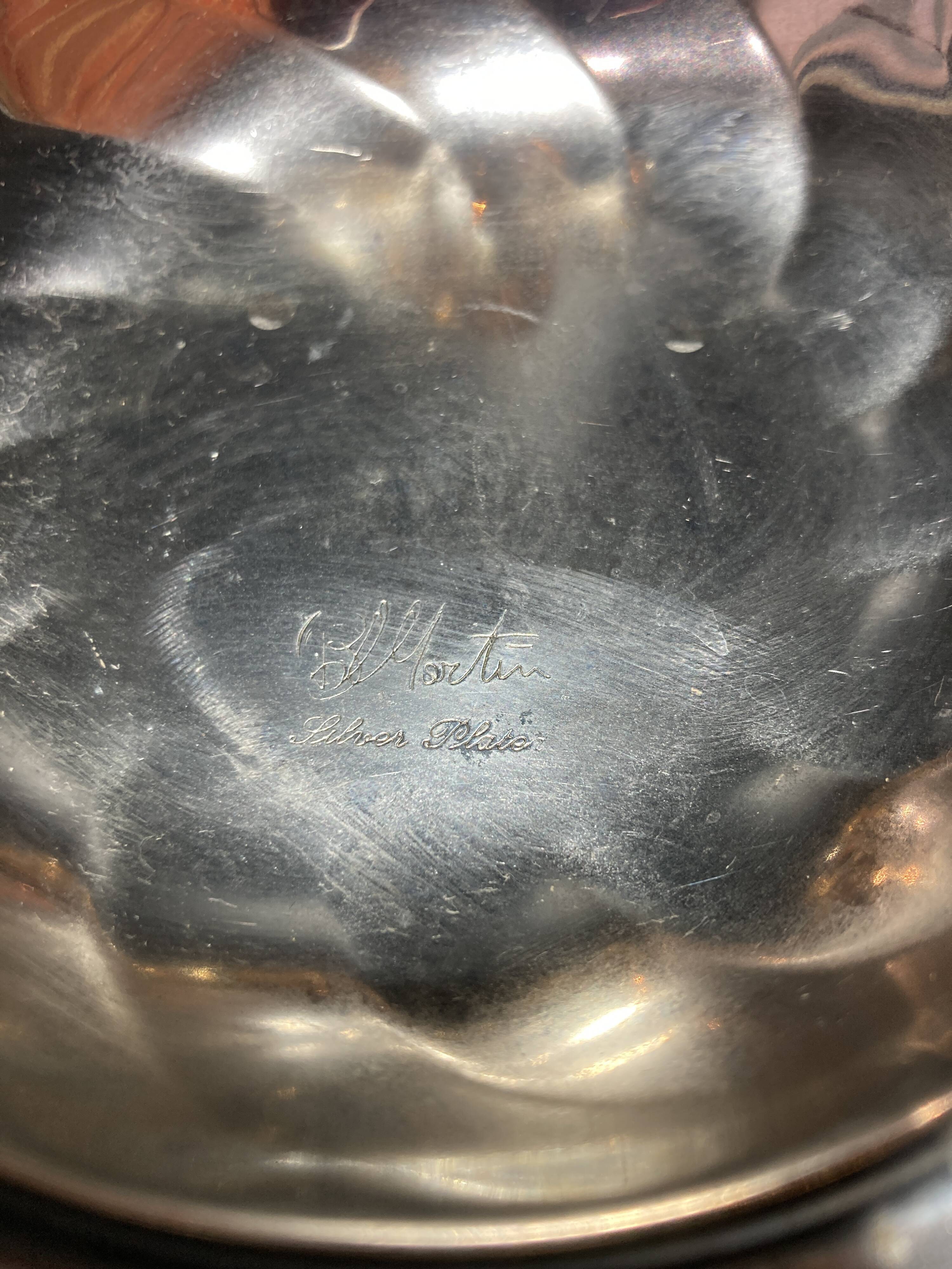 Vide poche en métal argenté