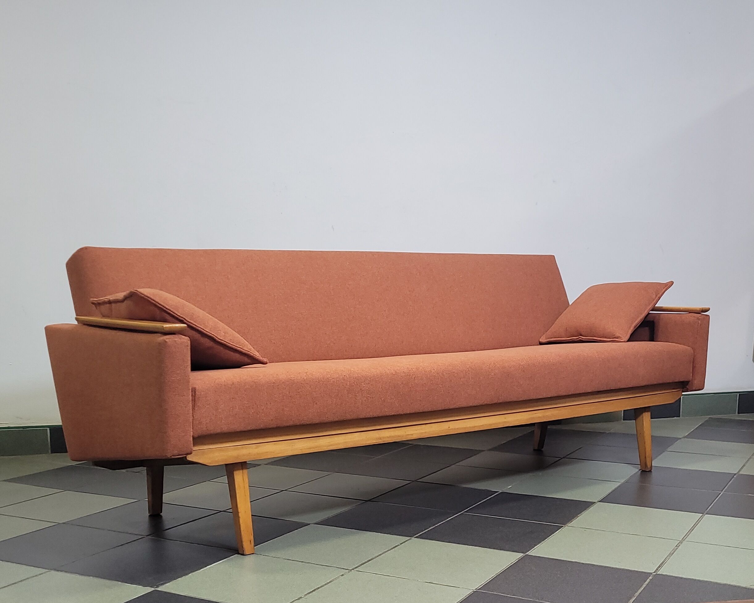 Mier Topolčany Design reclining sofa Czechoslovakia 1960s.