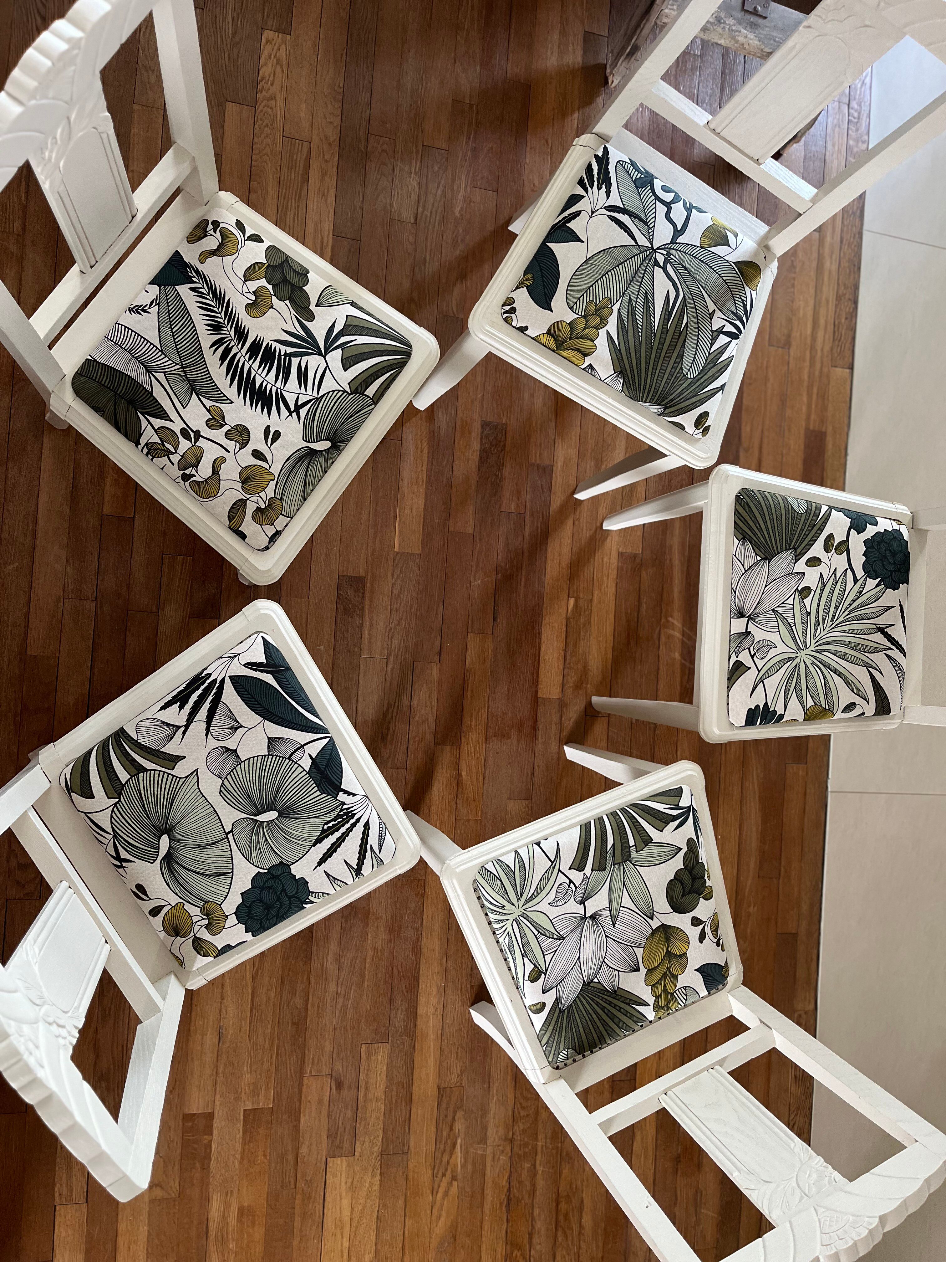 5 relooked antique chairs
