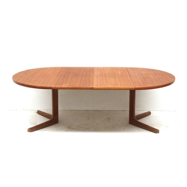 Grande table à manger ovale extensible vintage de Glostrup fabriquée dans les années 60
