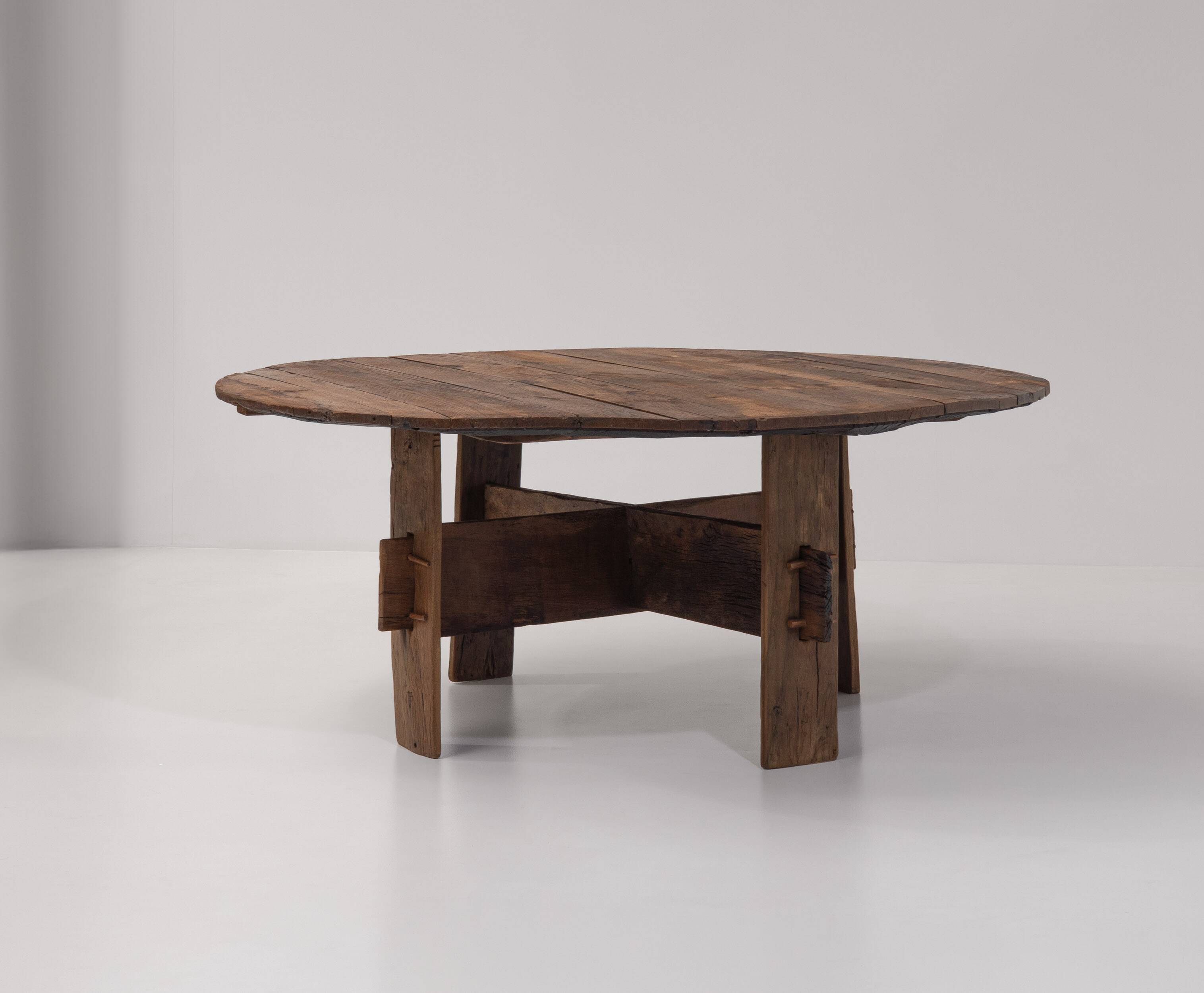 Impressive XL Oak Farmhouse Dining Table, France 19th century