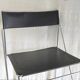 Modernist design chair chrome metal and black leather - 70s