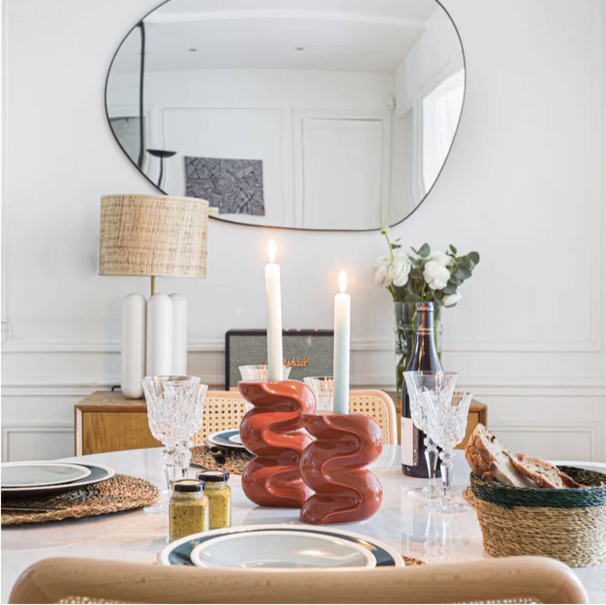 Duo of candle holders - TERRACOTTA