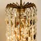 XL Mid Century brass crystal glass chandelier, Vereinigte Werkstätten