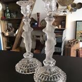 Pair of crystal candlesticks