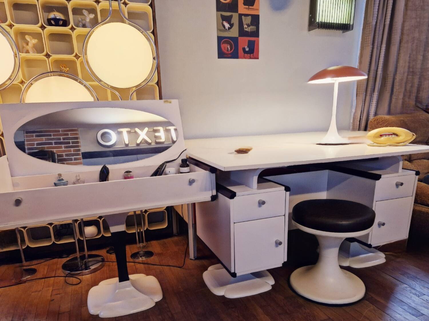 Gautier furniture circa 1970, Desk and dressing table set