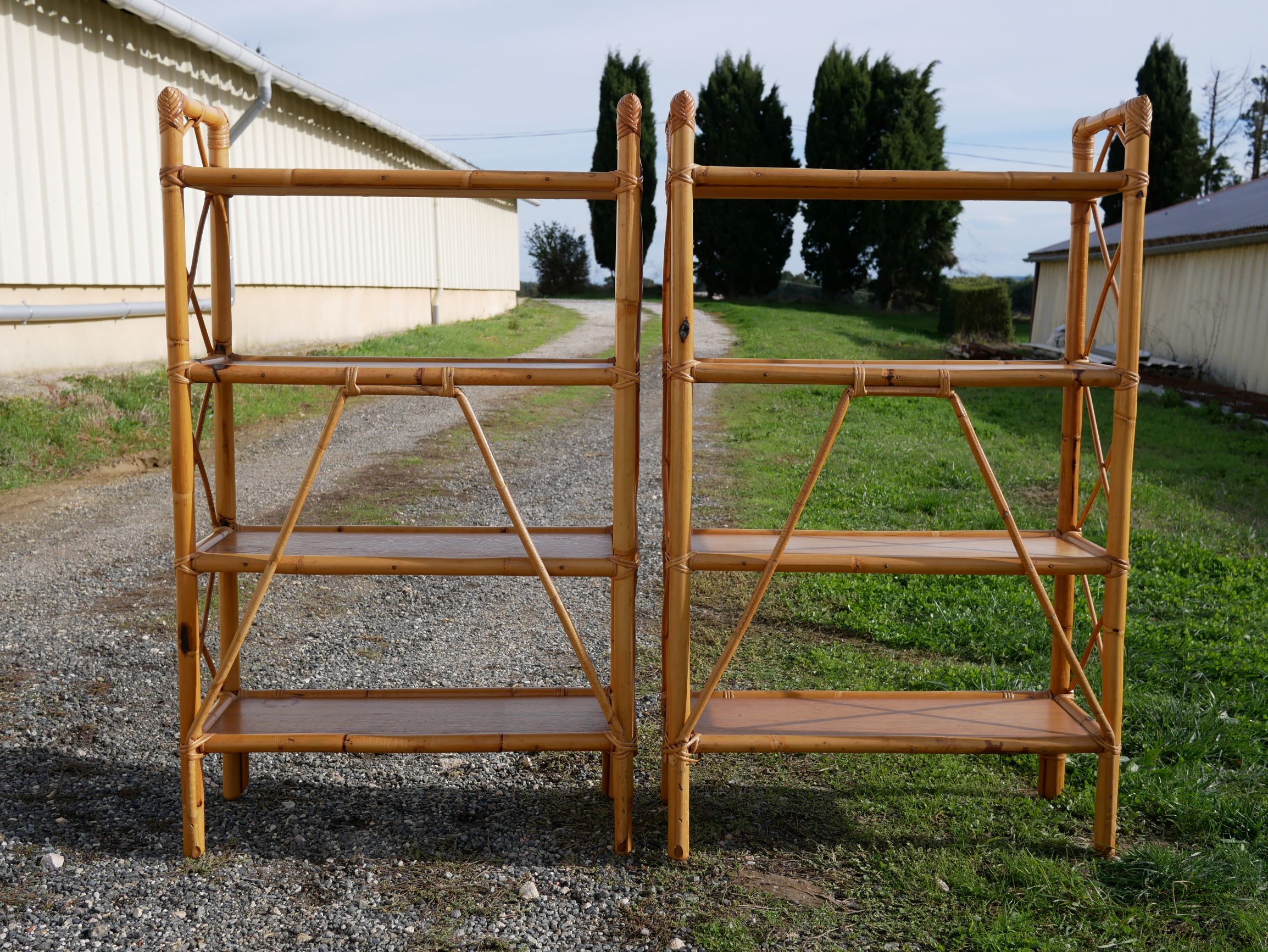 Vintage rattan shelf