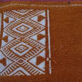 Carpet kilim orange blue white handmade, 120x65cm
