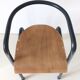 Chaise maternelle vintage métal gris anthracite bois