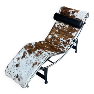 Chaise longue LC4 double en peau de pony par Le Corbusier pour Cassina années 1990