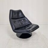 Artifort F511 Lounge Chair by Geoffrey Harcourt in Leather, 1970's