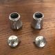 Pair of Old Pewter Salt Cellars from the Manoir Vintage