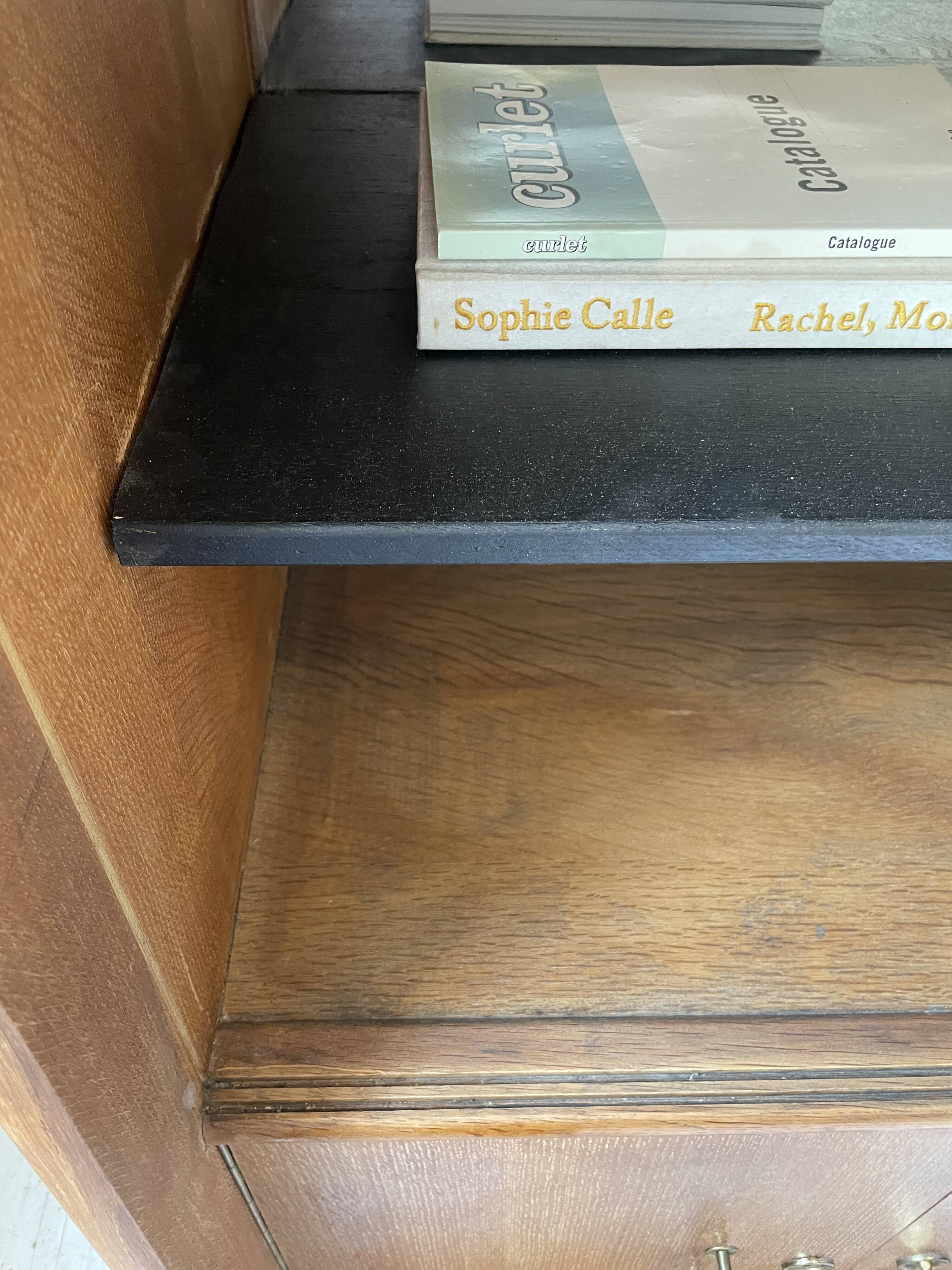 Meuble de rangement secrétaire chêne années 60