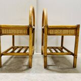 Rattan bedside tables