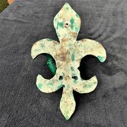 Applique bougeoirs fleur de lys en céramique verte