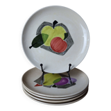 5 Villeroy and Boch hand painted dessert plates