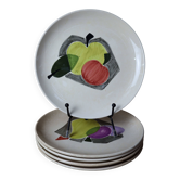 5 Villeroy and Boch hand painted dessert plates