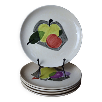 5 Villeroy and Boch hand painted dessert plates