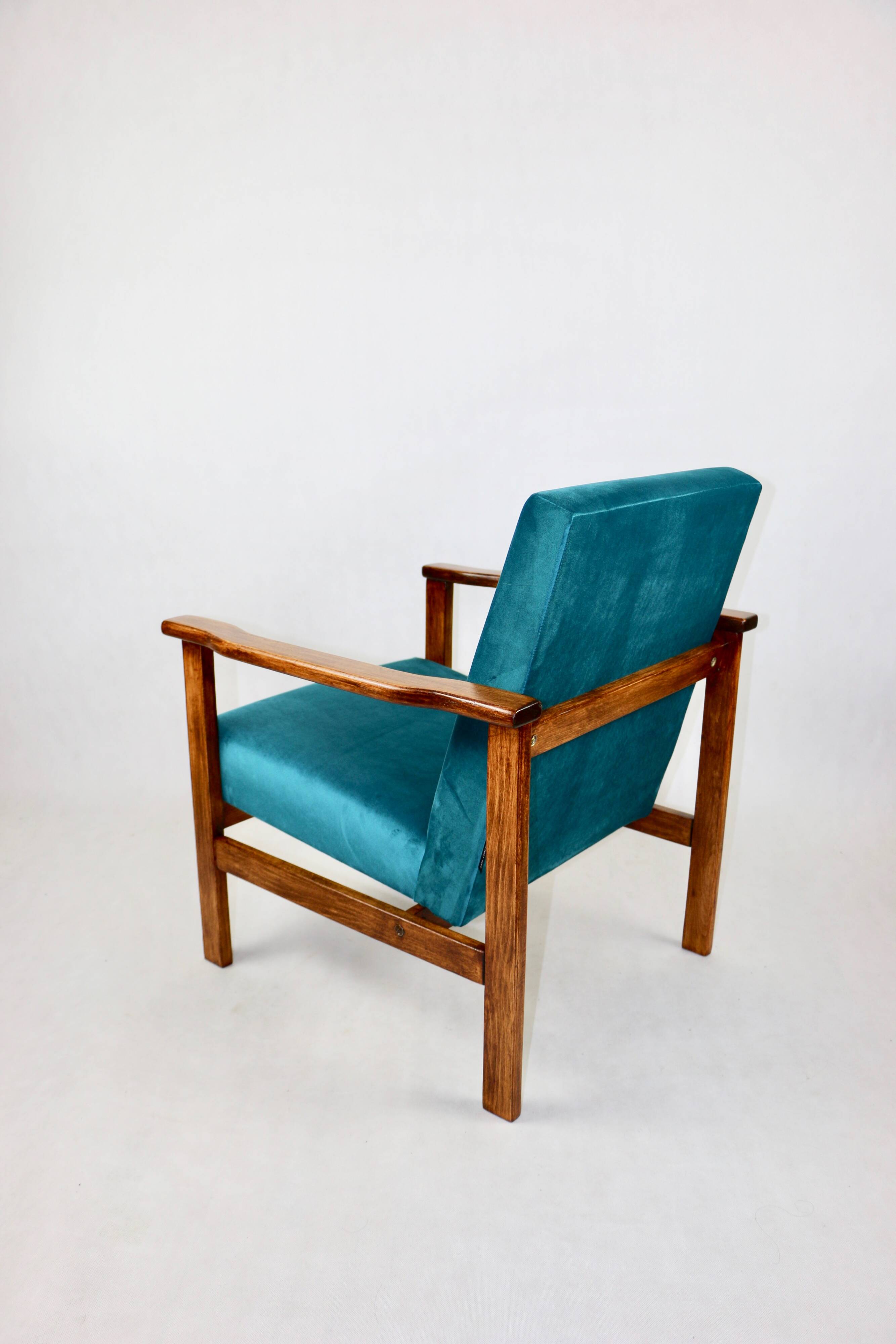 Armchair like 'Lis', 1970s blue turquoise - 2 pieces available