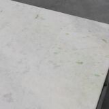 Large Wicker “Attila” Series Coffee Table with marble top by Gasparucci Ita