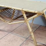 Rattan coffee table and its magazine rack
