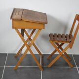 Folding children's desk and chair set